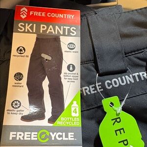 NEW FREE COUNTRY Snow Pants Ski Pants Mens black